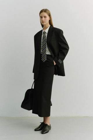 UNISEX OVERSIZED WOOL BLAZER BLACK