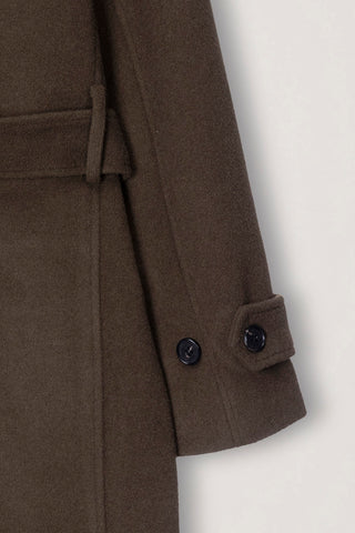UNISEX BELTED CASHMERE MAC COAT MOCHA BROWN