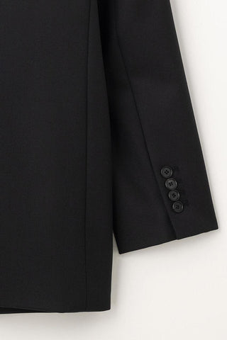 UNISEX 2 BUTTON WOOL BLAZER BLACK