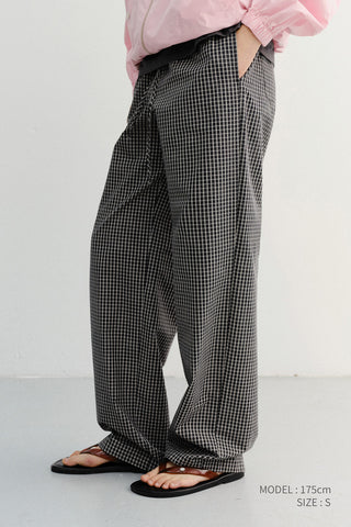 PAJAMA STRING PANTS BLACK CHECK