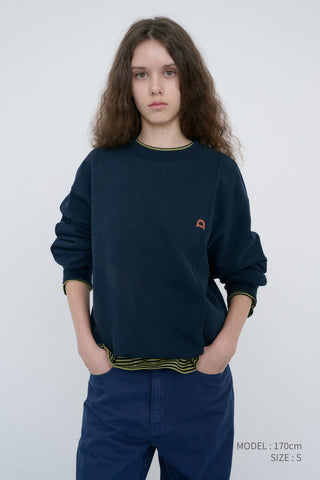 UNISEX DUNST LOGO CREASE SWEATSHIRT FRENCH NAVY