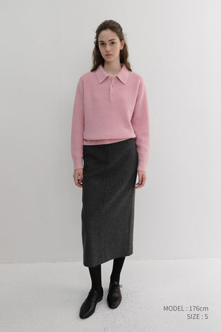 [Pre-order: Oct 16] UNISEX HAIRY COLLARED SWEATER SOFT PINK