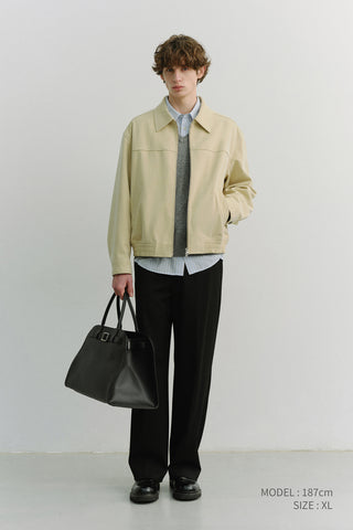 UNISEX ALTER-SUEDE COLLARED BLOUSON CREAM