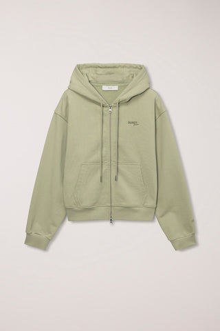 UNISEX CROPPED ZIP-UP HOODIE OLIVE