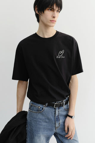 UNISEX HEART D LOGO T-SHIRT BLACK