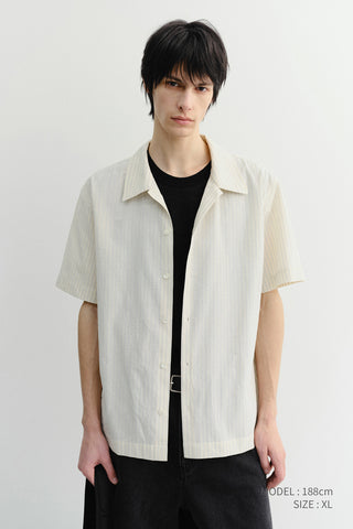 UNISEX HOLIDAY STRIPED SHIRT CREAM STRIPE