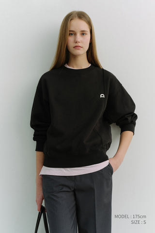 UNISEX DUNST LOGO CREASE SWEATSHIRT BLACK