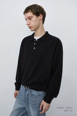 UNISEX COLLARED SWEATER BLACK