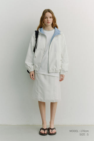UNISEX LOGO WINDBREAKER WHITE SOFT BLUE