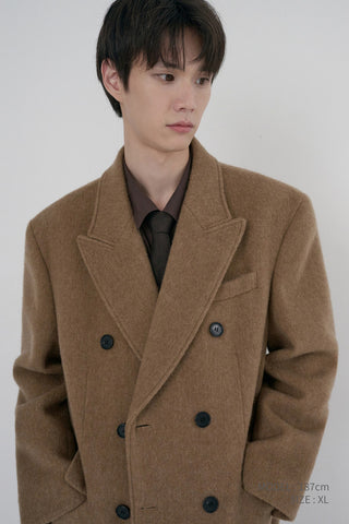 UNISEX TAILORED DOUBLE-BREASTED COAT CAMEL