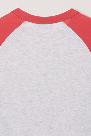 UNISEX RAGLAN T-SHIRT RED OATMEAL MELANGE
