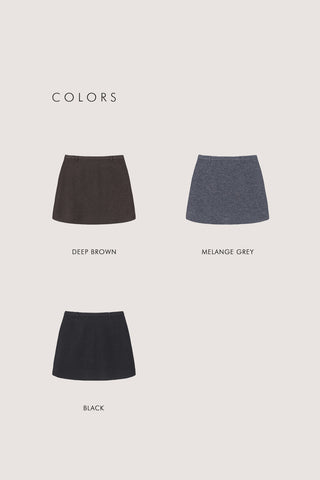 WOOL MINI SKIRT BLACK