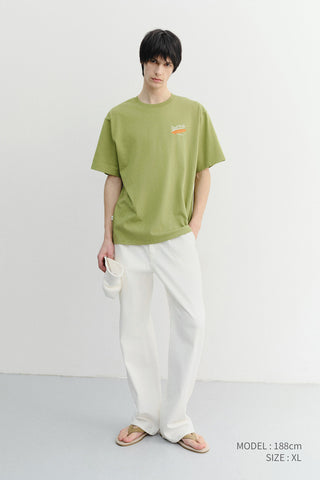 UNISEX SUMMER HOLIDAY SURF BOARD T-SHIRT OLIVE GREEN