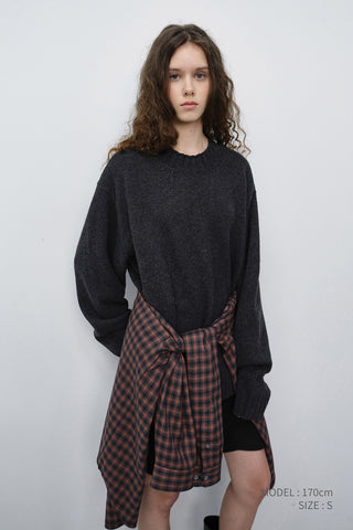 UNISEX CHUNKY ROLL NECK SWEATER CHARCOAL GREY
