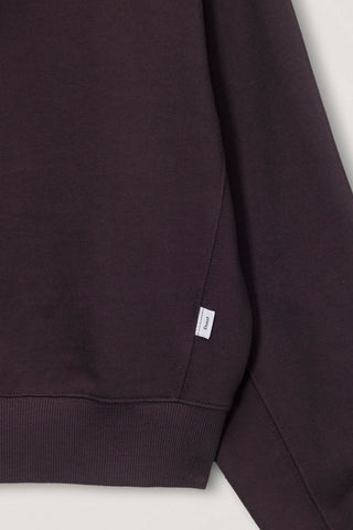 UNISEX LEATHER LOGO ZIP-UP HOODIE BROWN