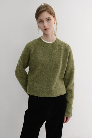 UNISEX SHAGGY DOG SWEATER OLIVE