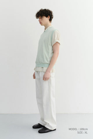 UNISEX SHEER LAYERING KNIT VEST MINT
