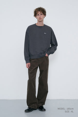 UNISEX GARMENT DYED SWEATSHIRT WASHED BLACK