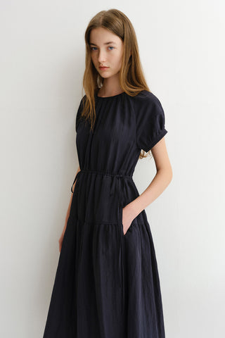 HALF SLEEVE DRESS DEEP NAVY