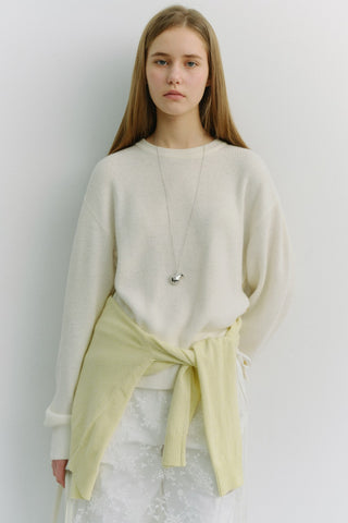 UNISEX BUTTONED CREWNECK SWEATER IVORY