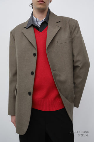 UNISEX CASHMERE V-NECK SWEATER RED