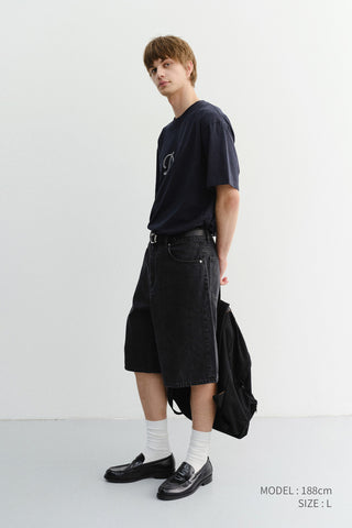 CLASSIC BAGGY DENIM SHORTS BLACK