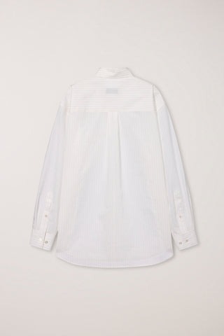 UNISEX SUMMER BREEZE STRIPED OVERSHIRT WHITE