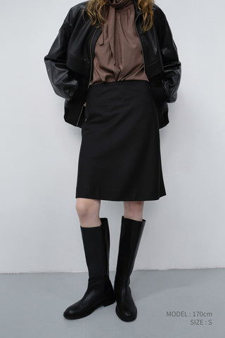 BIAS MIDI STRIPED SKIRT BLACK STRIPE