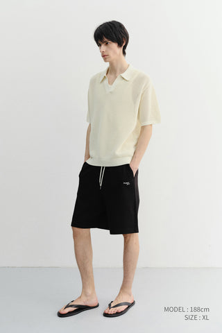 UNISEX LOGO SWEAT SHORTS BLACK