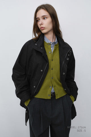 UNISEX CREWNECK KNIT CARDIGAN OLIVE GREEN