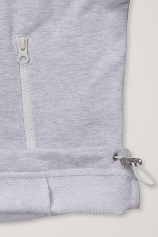 UNISEX RELAXED HALF ZIP-UP SWEATSHIRT LIGHT MELANGE GREY