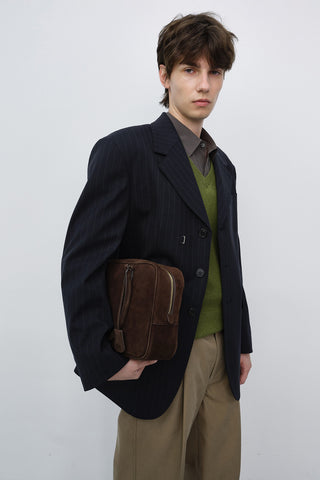 CLASSIC 28 SUEDE BAG DEEP BROWN