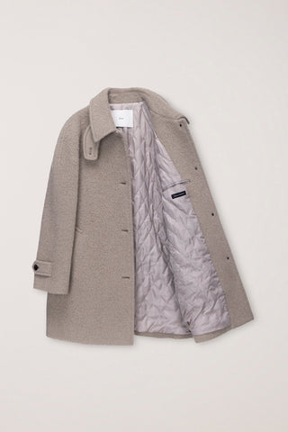 BELTED HALF COAT GREYISH BEIGE