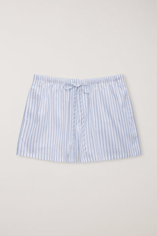 PAJAMA MINI SHORTS WHITE STRIPE