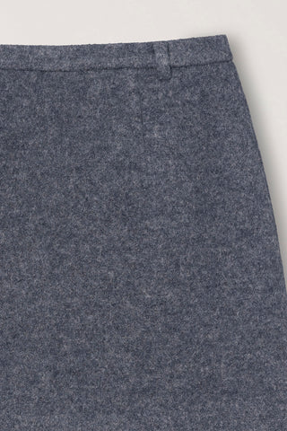 WOOL MINI SKIRT MELANGE GREY