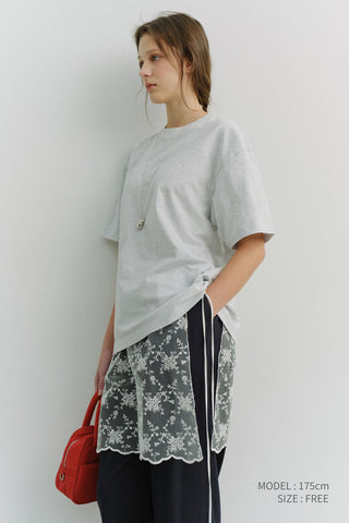 NEEDLEWORK LAYERING SKIRT WHITE