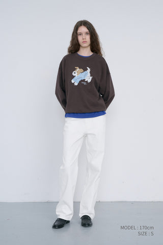 UNISEX PUPPY SWEATSHIRT BROWN