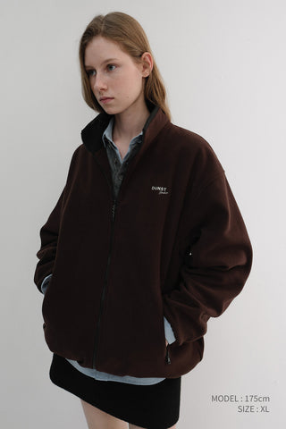 UNISEX ZIP-UP FLEECE SWEATSHIRT CHOCO BROWN