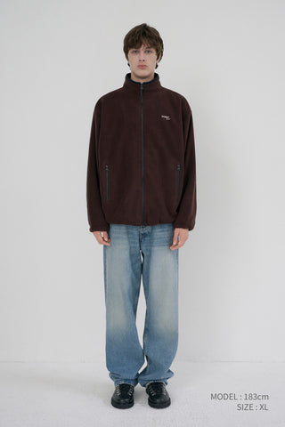 UNISEX ZIP-UP FLEECE SWEATSHIRT CHOCO BROWN