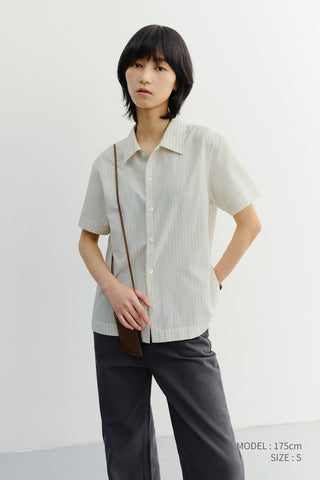 UNISEX HOLIDAY STRIPED SHIRT CREAM STRIPE