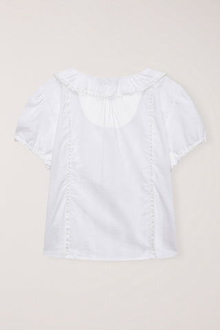 FRILL COLLARED BLOUSE WHITE