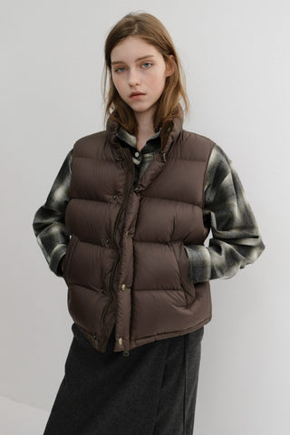 UNISEX GOOSE DOWN VEST BROWN