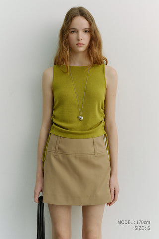 LAYERING KNIT TOP OLIVE GREEN