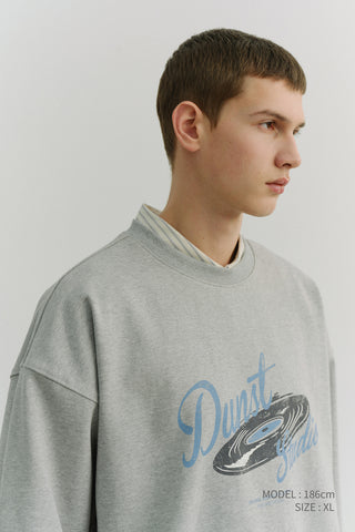 UNISEX VINYL SWEATSHIRT MELANGE GREY