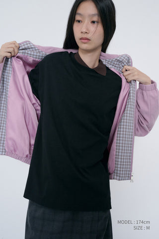 UNISEX COLLARED BLOUSON JACKET LAVENDER PINK