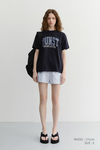 UNISEX VINTAGE ARCH LOGO T-SHIRT FRENCH NAVY