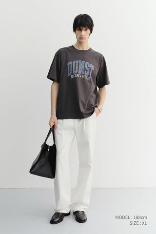 UNISEX VINTAGE ARCH LOGO T-SHIRT CHARCOAL GREY
