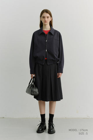 UNISEX COLLARED BLOUSON JACKET NAVY