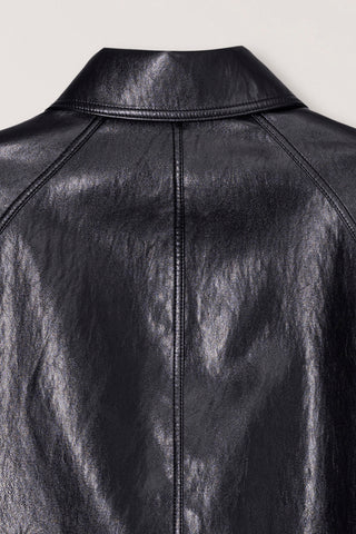 UNISEX LILY ALTER-LEATHER HALF JACKET BLACK