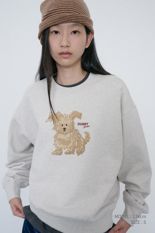 UNISEX PUPPY SWEATSHIRT OATMEAL MELANGE